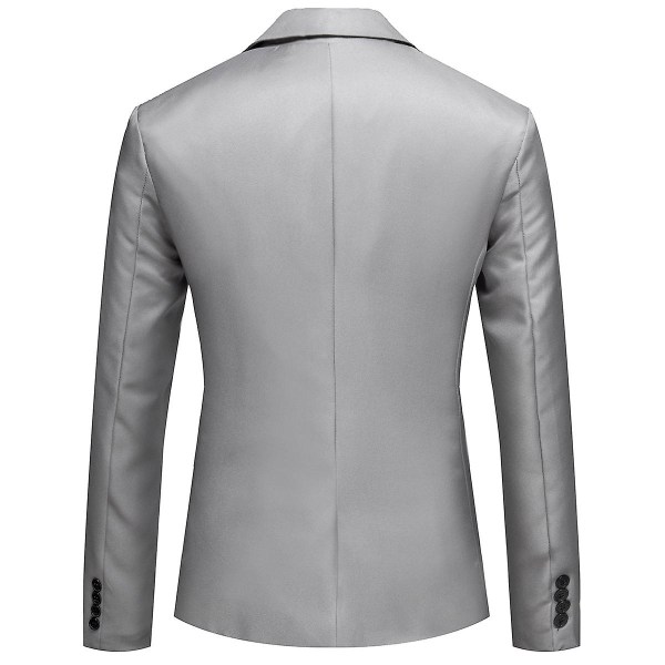 Allthemen Herre Business Casual One Butched Revers Ensfarvet jakkesæt CMK Grey M