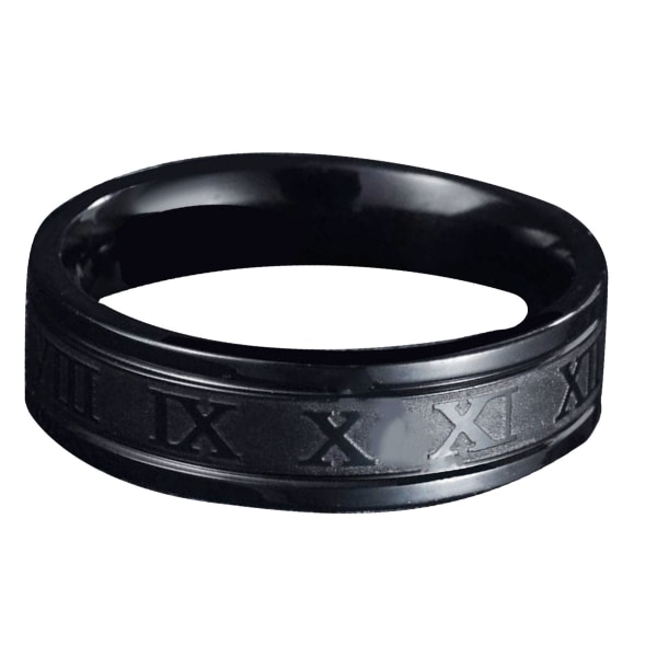 Svart titan stål ring laget mote enkle tall Ring for menn daglig bruk 0,7 tommer diameter