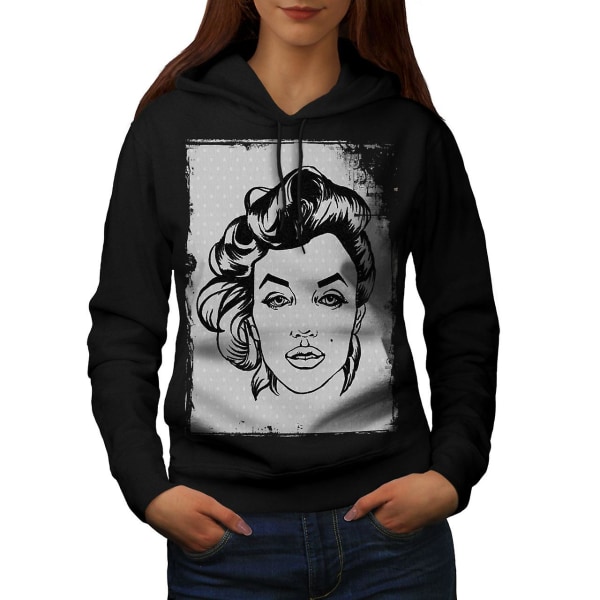 Legend Kjendis Marilyn Kvinner BlackHoodie | Wellcoda CMK Black Medium