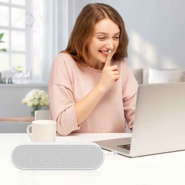 Datamaskinhøyttalere, USB Bærbar Datamaskinhøyttaler, Mini Lydplanke med 3D Surround Stereo for Laptop, PC, Bærbar datamaskin, Skrivebord - Plug and Play (Hvit) White