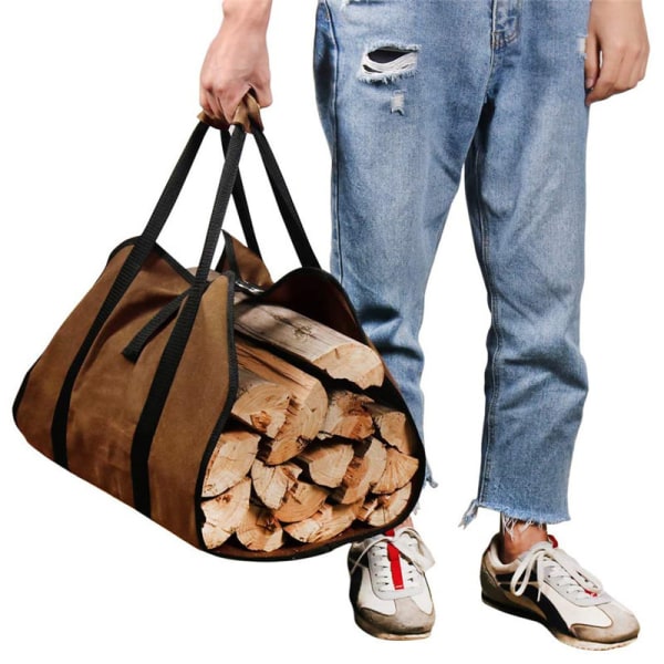 Firewood Storage Bag Portable Firewood Carrying Bag Portable Canvas Logging Bag