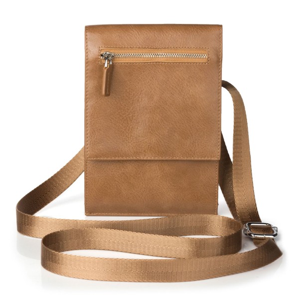 Liten Crossbody-väska för axel smartphone-väska 6,4" brown