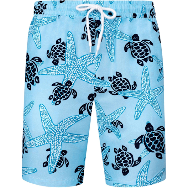 Miesten Havaiji-paita ja shortsit setti Regular Fit lyhythihainen rento funky ranta flamingo paita setti XXL XXL Blue Starfish