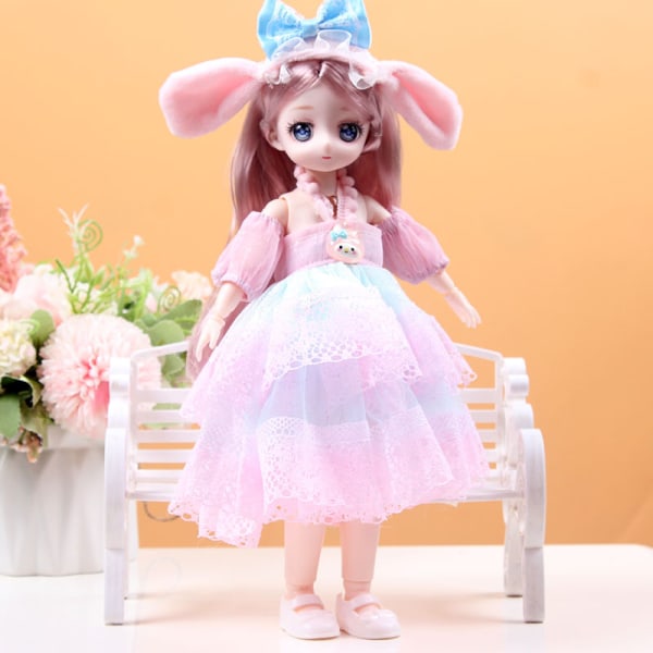 【Tricor butik】 Dress Up Barbie Doll | Doll Play House Set | Flickpresenter och barnleksaker B
