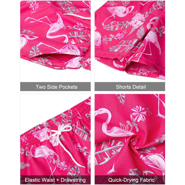 Miesten Havaiji-paita ja shortsit -setti Regular Fit lyhythihainen rento funky ranta flamingo paita setti L L Pink Flamingo