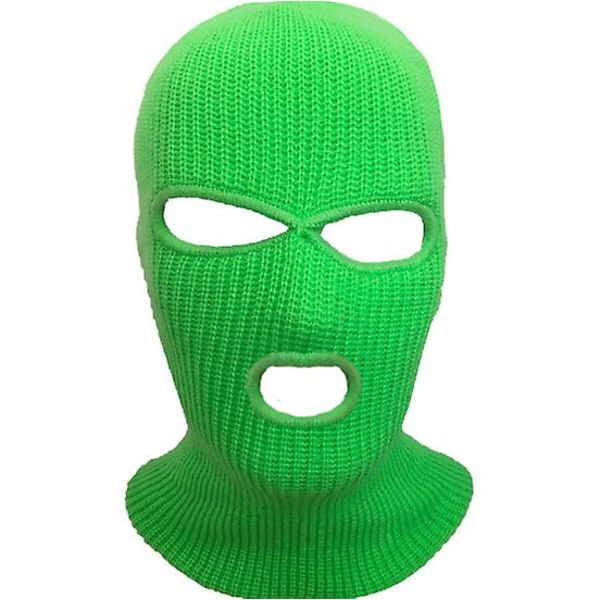 Mask Vinter Strik Hat Hætte Tactical Warm Hat Fluorescent green