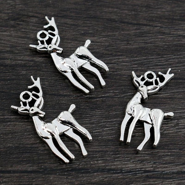 30st/lot 28x13mm Brons Silver Pläterad Deer Charms Pendel diy