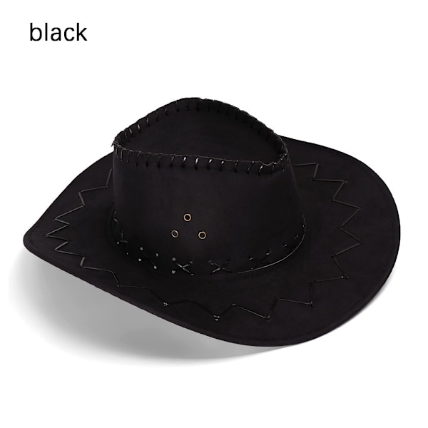 Cowboyhatte til mænd og kvinder, hatte i westernstil, vilde, elegante, neutrale sorte black No,