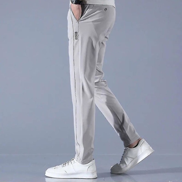 Men's Golf Trousers Quick Drying Long Comfortable Leisure Trousers With Pockets CMK Light Gray 36