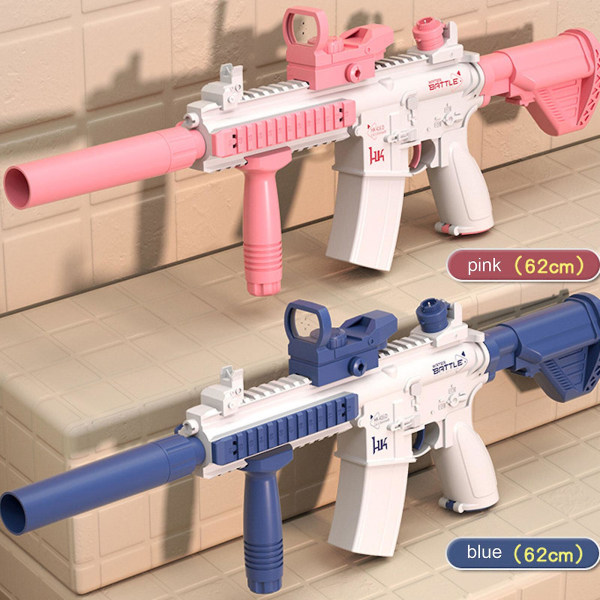 Snabb leverans M4 elektrisk vattenpistol Automatisk vattenpistolleksak Pink