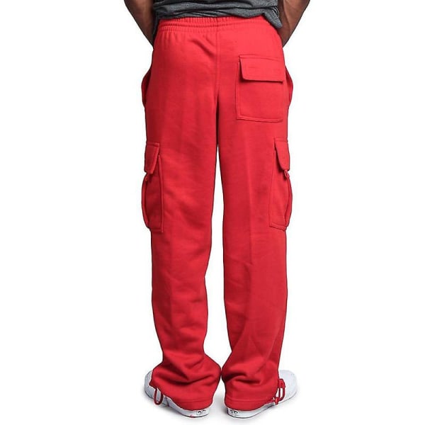 Men's Solid Color Drawstring Lounge Pants Red M