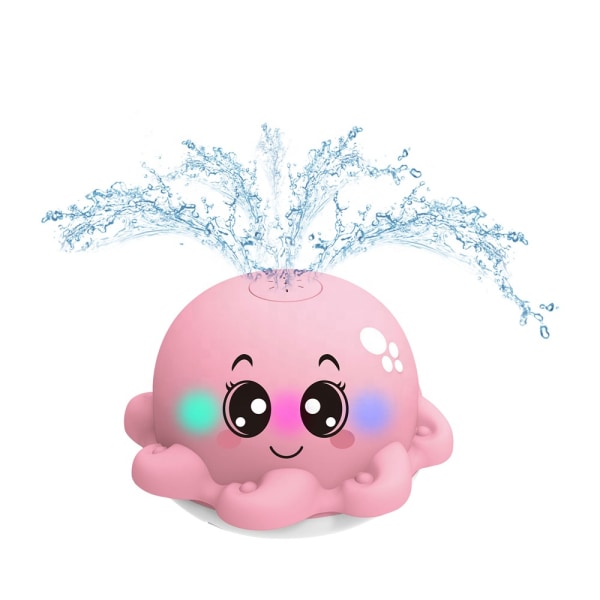 Baby vann leketøy blekksprut spray basseng leke med lys pink