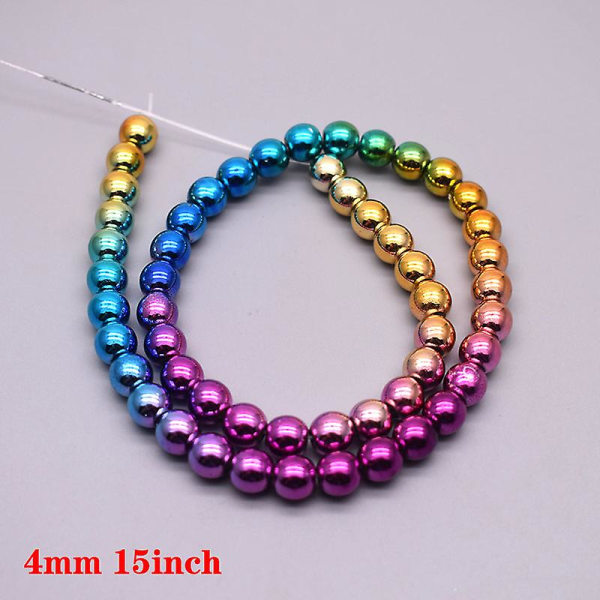 Gradual Change Rainbow Natural Stone Hematite Beads