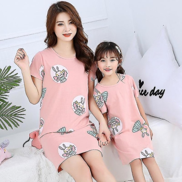 Perheen äidin tyttären mekot, kesäiset pyjamasetti K Mom M(165-170cm)-L