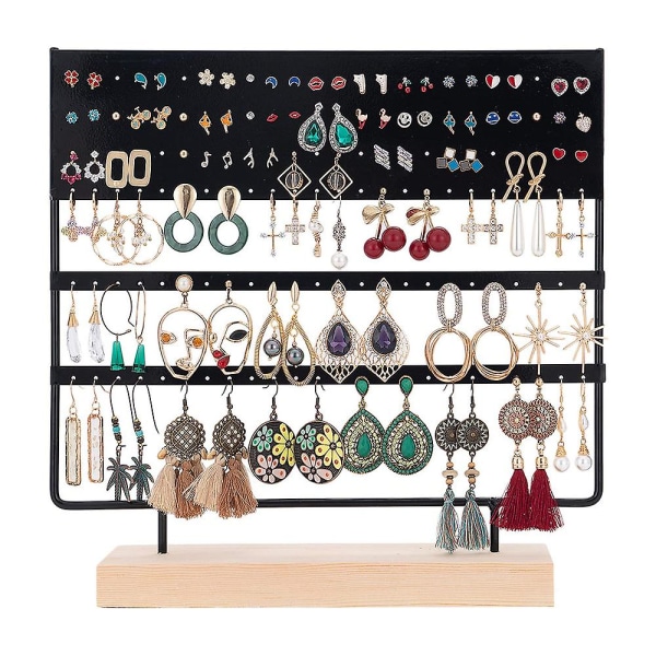 Ørering Stand Display 3-tier Ear Stud Holder Smykke Organizer