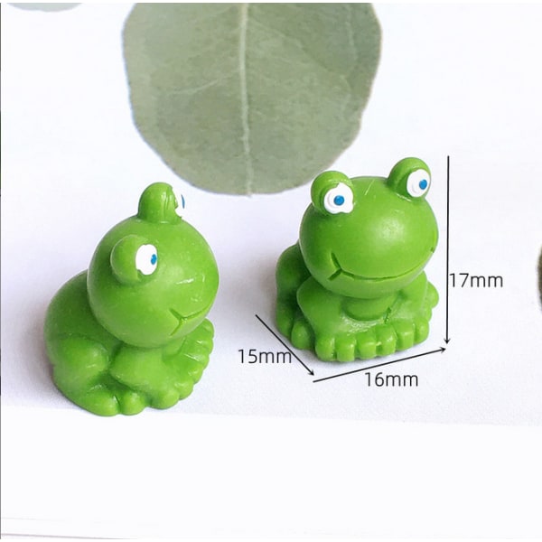 【Tricor butik】 Resin Mini Frogs Green Frog Miniature Figurer, 100/200 STK Green Frog Miniature Figurer, Miniature Moss Landscape Frog Model 100PCS