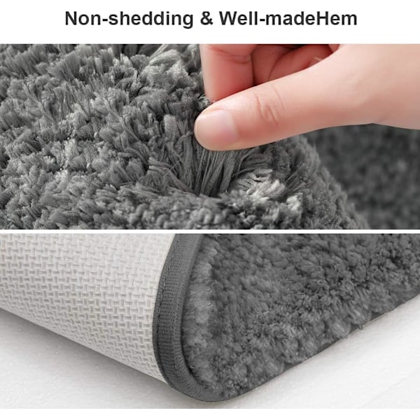 Hurtigtørrende Badeværelsesmåtte, Original 2-lags Skridsikker Bademåtte, Polyester Mikrofiber, Blød Absorberende til Badeværelse, Brusebad, Køkken og Badekar