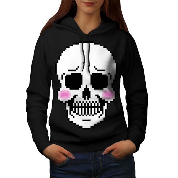 Blush Söt Skeleton Skull Dam BlackHoodie | Wellcoda CMK Black 2X-Large