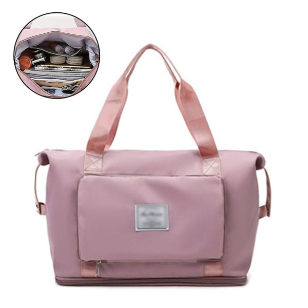 Reise Duffel Bags Stor størrelse Nylon Bagasje Tote Bag Pink