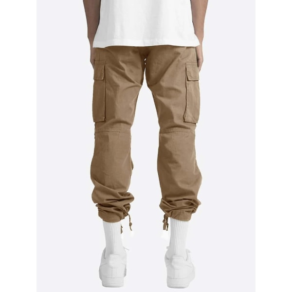 Menn Comfy Wear Lin Lomme Casual Løs Baggy Pants CMK Khaki 3XL