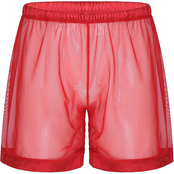 Gennemsigtige mesh løse shorts til mænd Lounge Undertøj Cover Up Boxer Trunks S-3xl S