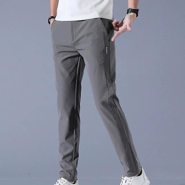 Golfbukse for herre Hurtigtørkende lang Komfortabel fritidsbukse med lommer CMK Dark Grey 34