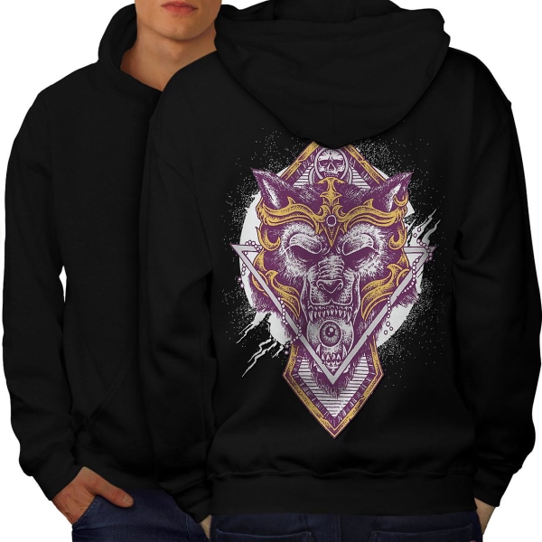 Beast Wild Nature Herr BlackHoodie Tillbaka | Wellcoda CMK Black 4X-Large