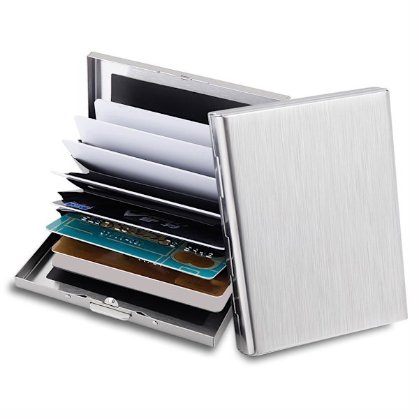 10 Fack XL Design Rustfrit Kortholder til mindst 10 kort Black Svart