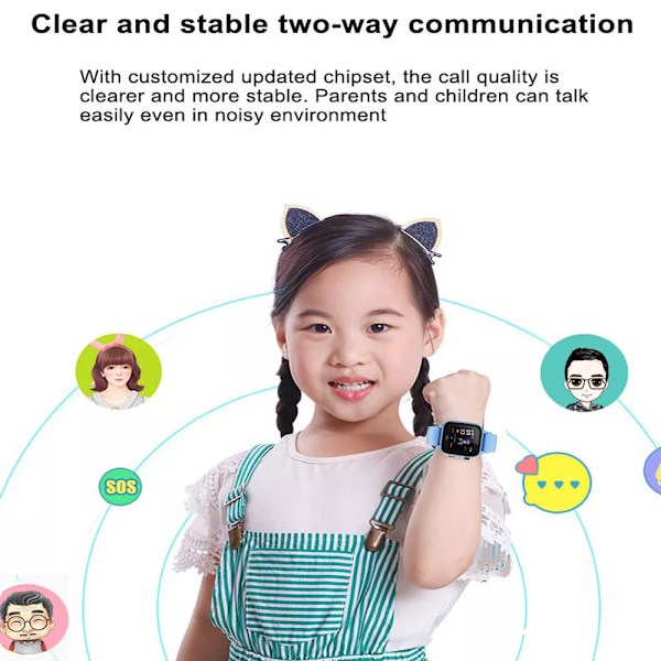 Ny barn 4G smartklokke SOS GPS plassering videosamtale SIM-kort for barn Smartwatch kamera vanntett klokke (FW) svart