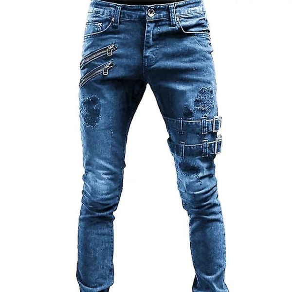 Jeans med høy midje blue M