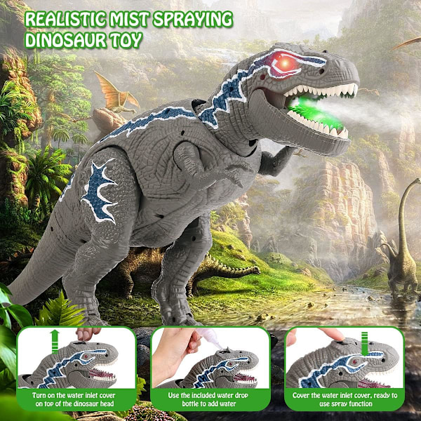 Fjernkontroll Dinosaur Leker, LED Lysende Gående