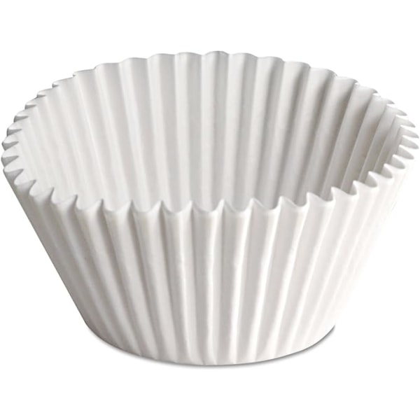 【Tricor-butik】 1000 st Vit räfflad pappersbakform Idealisk för muffinskoppar, kex, bröd 23mmX45mm