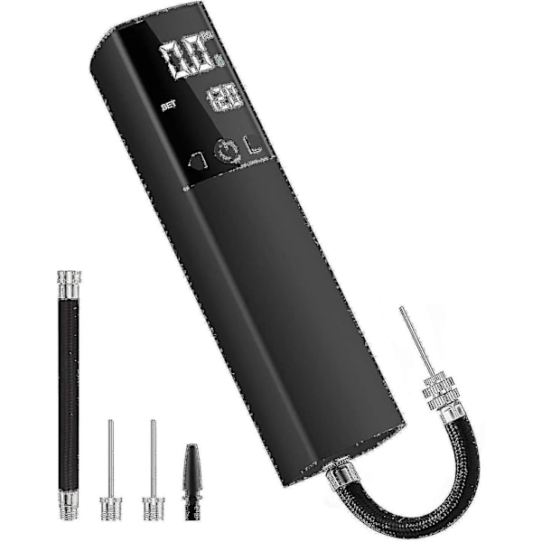 Elektrisk Ballpumpe, smart Luftpumpe Portabel Rask Ballpumping Med Eksakt Trykkmåler Og Digital LCD-Skjerm For Fotball Basketball Volleyball