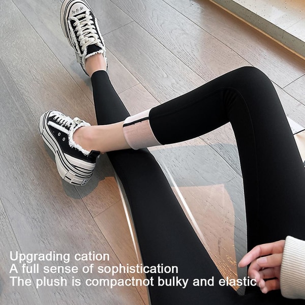 High Waist Yoga Leggings ,tummy Control Workout Running Yoga Pants-warm Black Pants For 10-20 CMK XXXL