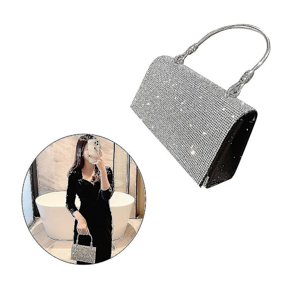 Kvinners Bryllup Clutches Håndveske Dame Kveldveske Glitter Chain Crossbody Bag