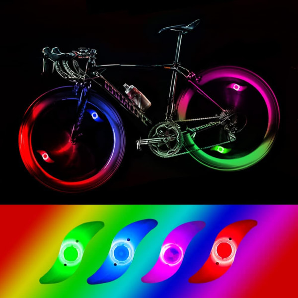 4 x LED cykelhjulsljus Vattentätt ljus 3 blinkande lägen lampa Color