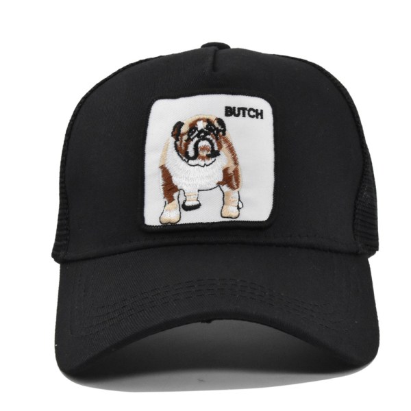 Bulldog Brodeerattu Lippalakki Eläin Brodeerattu Laastari Peaked Cap Mesh Fitted Cap Lim Auringonhattu Kesähattu camouflage