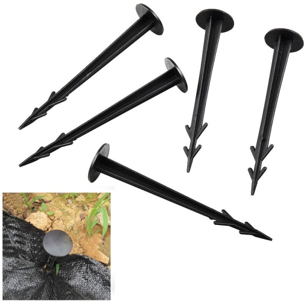 Plastic Ground Fixing Stakes, Nails, Pegs, Garden, Tent, Earth Fixing 12cm, Black（50pcs）