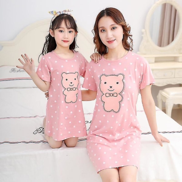 Perheen äidin tyttären mekot, kesäiset pyjamasetti K 3-4T (100-110cm)-M