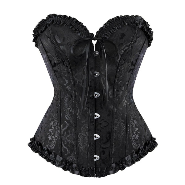 Women's Sexy Body Dress, Corset and Mini Skirt Set black 4XL