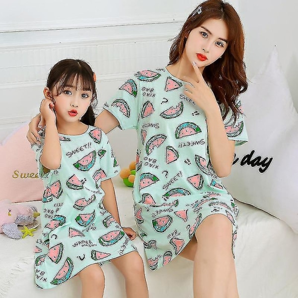 Family Mother Daughter Dresses, Summer Pajamas Set K Mom L(170-175cm)-M