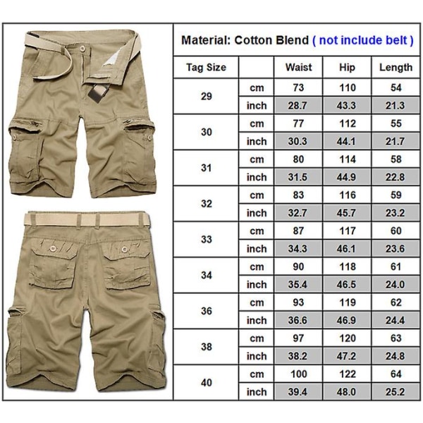 Arbeidsklær for menn Halvlange shorts Khaki 36