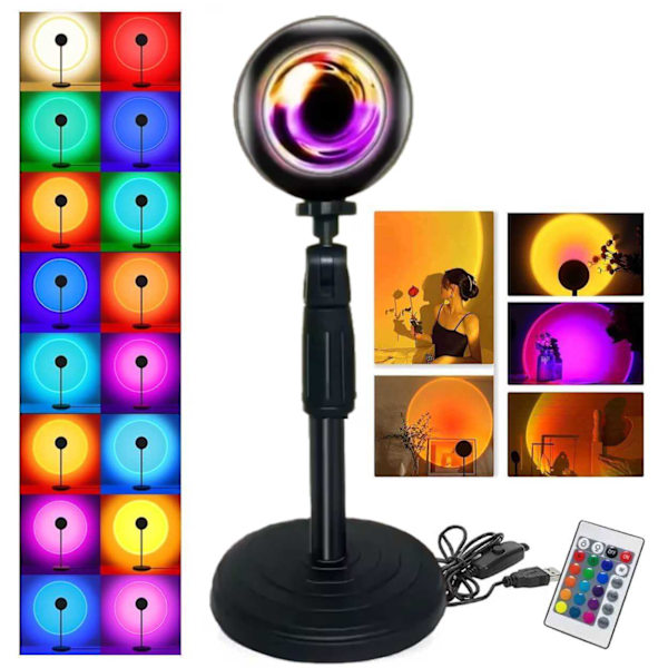 Sunset Lampe - Stemningsbelysning med Fjernkontroll svart black