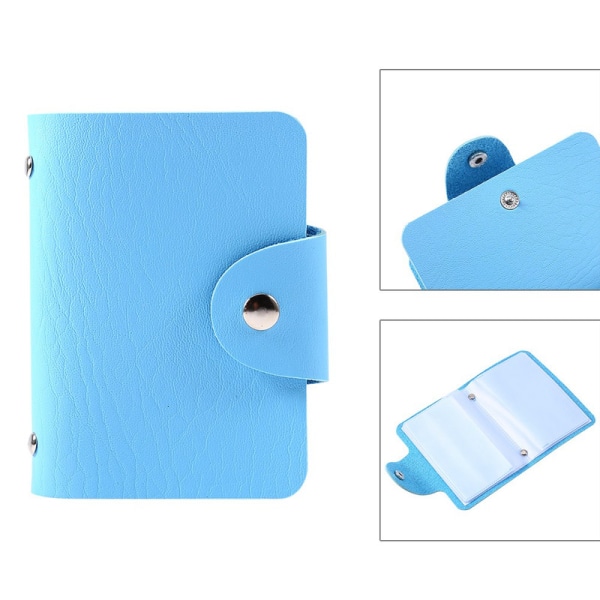 【Lixiang Store】 PU-läder kreditkortshållare för visitkort (blå) Blue