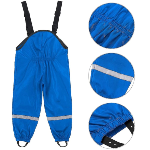 New 2023 Unisex Children's Rain Dungarees Windproof And Waterproof Mud Trousers Changzhao CMK Blue 98