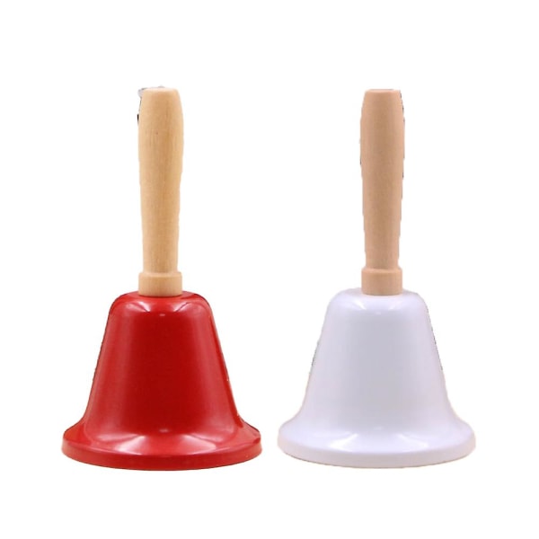2pieces Metal Hand Bells,christmas Hand Bell,musical Bell,for Hotels,schools,restaurants paint red * white