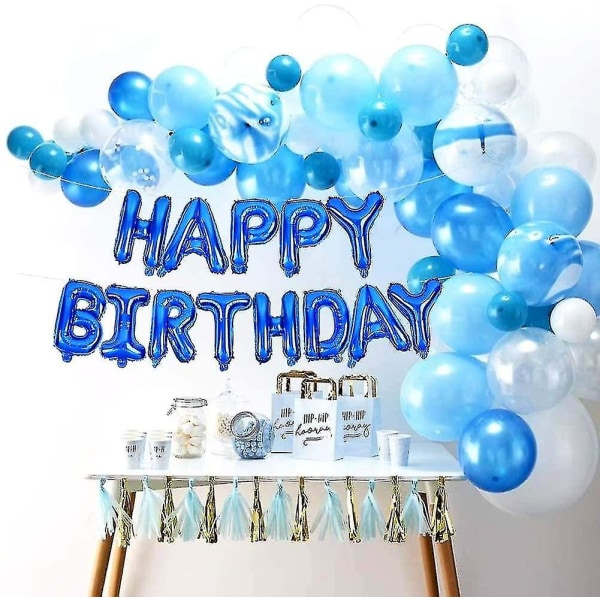 Grattis på födelsedagen ballonger blåsa upp dekoration Banner Folie Party