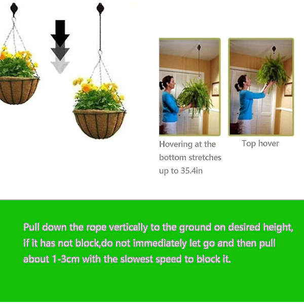 4-pack växttrissa, justerbar växtupphängning, hängande blomkorg för trädgårdskorgar, krukor och fågelmatare i olika