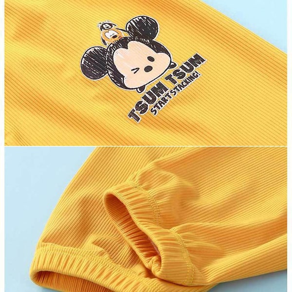 Lasten rennot Mickey Print -housut Bright Yellow 3-4T