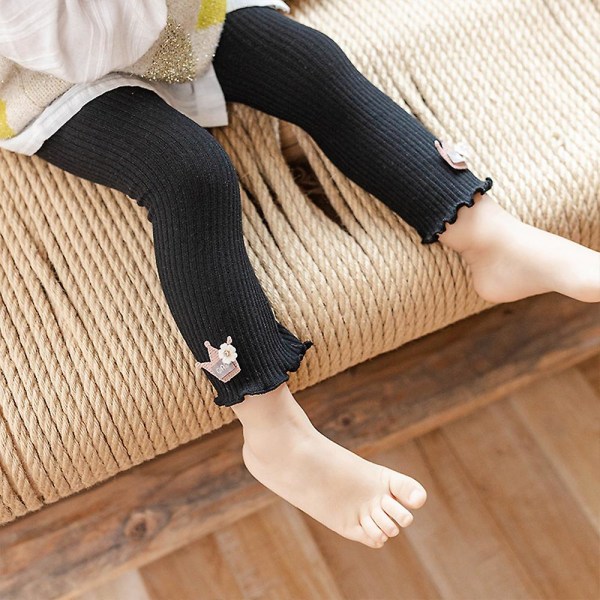 Baby girl stretch pleated leggings Black 2-4T